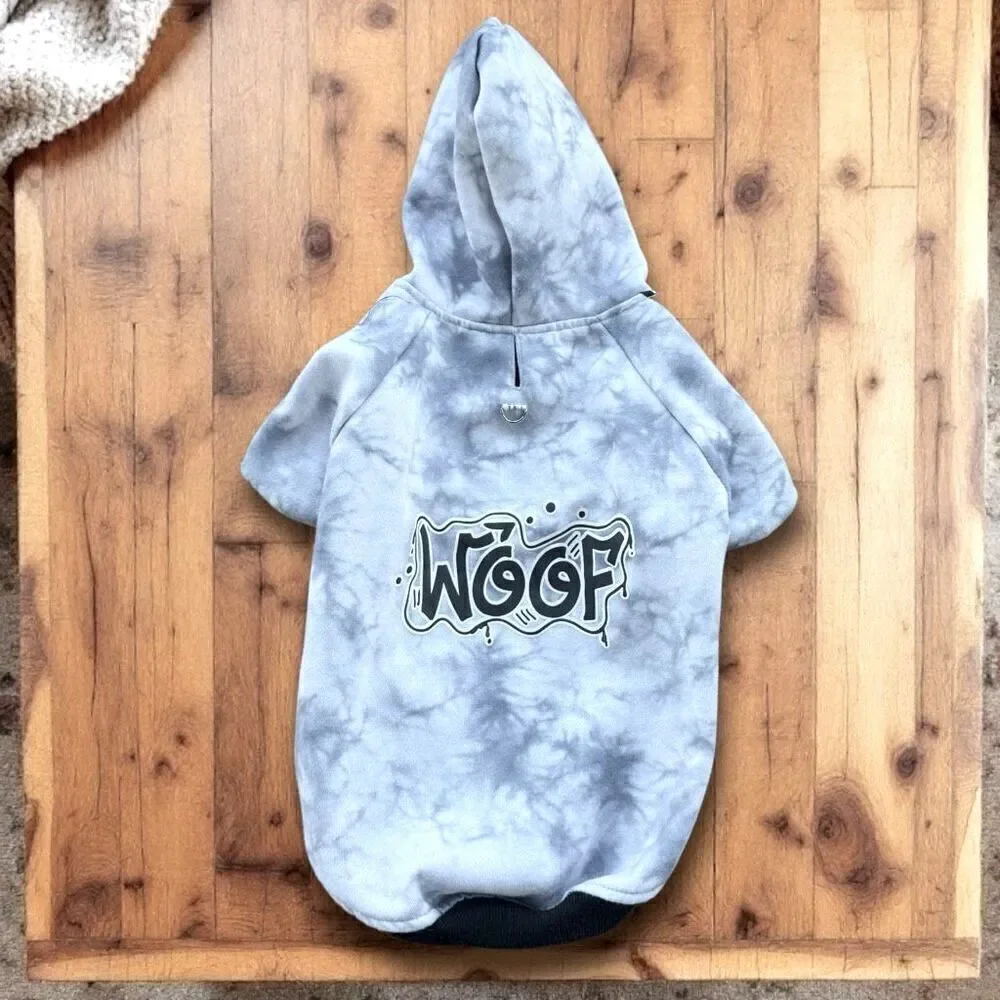 Frisco Woof Dog Hoodie Sweatshirt Blue Sz L